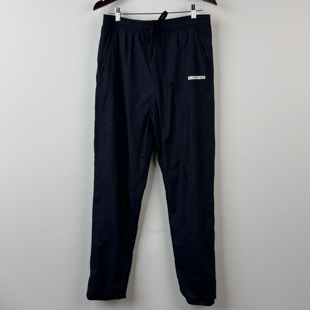 Diamond Supply Co Track Pants Mens L 34 Navy Lightweight Windbreaker Streetwear